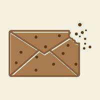 message bite cookie logo design vector icon symbol illustration
