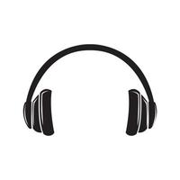 simple silhouette headphone logo symbol icon vector graphic design