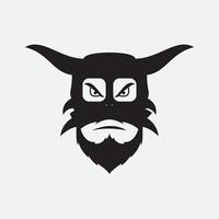 vikingo escandinavia cara cabeza enojado diseño de logotipo vector