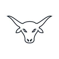 cow of bull or bison or bullock or neat head line logo design vector