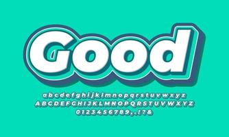 good 3d text effect design vector