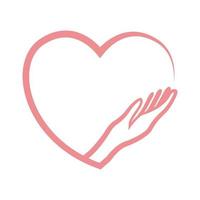 pink hand with love logo vector symbol icon illustration design