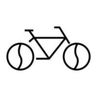 líneas de café en grano con bicicletas diseño de logotipo vector icono símbolo ilustración