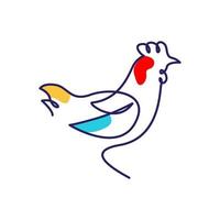 gallo con línea arte moderno colorido logotipo diseño vector icono símbolo ilustración