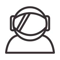 simple lines astronot logo vector symbol icon illustration design