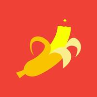 plátano de fruta con lápiz creativo diseño de logotipo vector icono símbolo ilustración