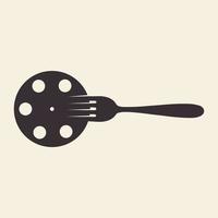 tenedor cuchara comida película restaurante logotipo símbolo icono vector diseño gráfico