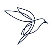 línea continua pájaro colibrí mosca diseño de logotipo vector gráfico símbolo icono ilustración idea creativa