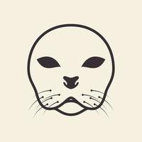 cabeza línea hipster focas mar logotipo símbolo icono vector gráfico diseño ilustración idea creativa
