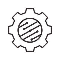 gear services with lines tech connect logo vector symbol icon illustration design
