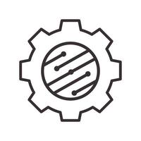 gear services with lines tech connect logo vector symbol icon illustration design