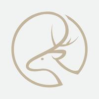 DEER  HEAD SIDE VIEW ON CIRCLE LOGO DESIGN vector