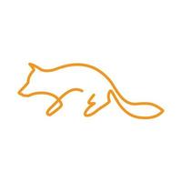 continuous lines fox jump logo symbol icon vector graphic design illustration idea creative