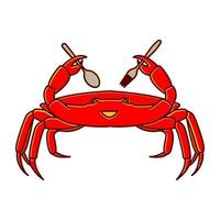 abstract crabs with spoon and fork logo design vector icon symbol illustration