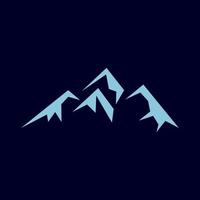 Simple mountain or hill silhouette blue logo symbol icon vector graphic design