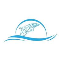 Dolphin tech logo design template vector