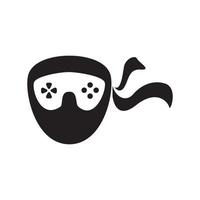Head  ninja game  logo design vector