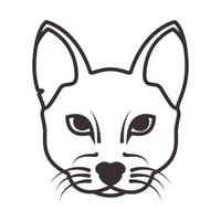 líneas cabeza moderna gato caracal logotipo símbolo vector icono ilustración diseño