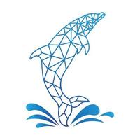 plantilla de diseño de logotipo de tecnología de delfines vector