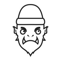 Monkey monster with tooth logo design vector