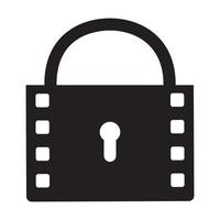 padlock with movie logo vector symbol icon illustration design