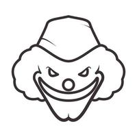 lines head man clown smile logo symbol vector icon illustration design