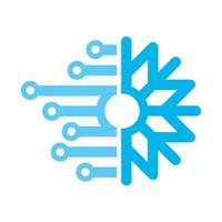 Snowflake connect logo design template vector