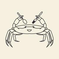 lines crabs with spoon and fork logo design vector icon symbol illustration