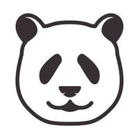 diseño de ilustración de icono de vector de símbolo de logotipo de sonrisas de panda de cabeza de animal simple