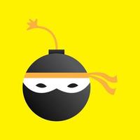 Ilustración de símbolo de icono de vector de diseño de logotipo explosivo ninja