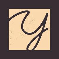 signature letter Y square vintage logo symbol icon vector graphic design