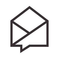 lines mail open chat logo symbol vector icon illustration design