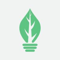 leaf idea lamp green logo design nature vector