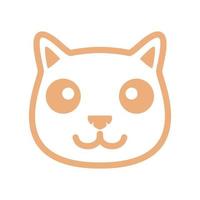 línea lindo animal gato sonrisa cabeza cara logo símbolo icono vector gráfico diseño ilustración idea creativo