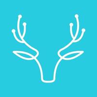 deer head connect tech lines logo design vector icon symbol illustration