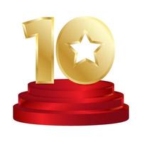 Ten stars winner logo designs vector