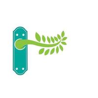Green door logo design template vector