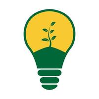 plant or tree with lamp logo vector symbol icon illustration design
