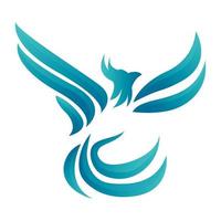 Abstract phoenix logo design vector