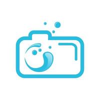 under water sea wave river camera photography logo design vector