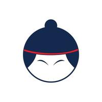 cute head sumo icon logo design modern vector