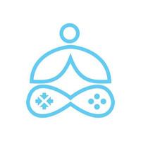 yoga game line logo design vector