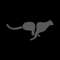 silueta plana moderna guepardo o jaguar salto logotipo símbolo icono vector diseño gráfico ilustración idea creativa