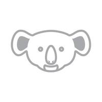 cabeza cara animal cuco koala gris logo símbolo icono vector gráfico diseño ilustración idea creativo