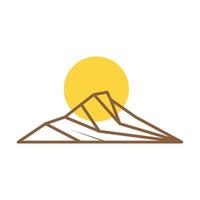 línea de desierto fresco vintage con logotipo de puesta de sol icono de símbolo de diseño gráfico vectorial ilustración idea creativa vector