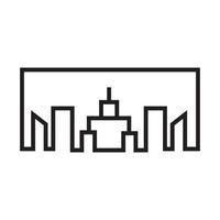 square lines with high building or skyscraper logo vector symbol icon illustration design