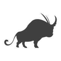 diseño de ilustración de silueta mística de bisonte vector