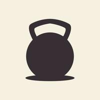 kettlebell silhouette black simple gym fitness logo design vector icon symbol illustration
