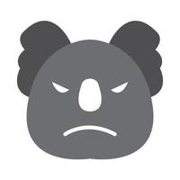 cute cartoon head koala angry logo vector symbol icon illustration design