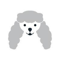 cute face head of poodle dog smile logo design vector